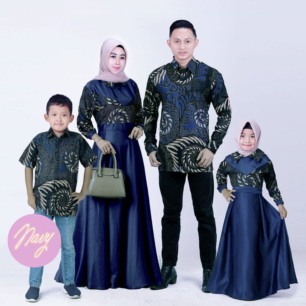 SHOPASHOP SOLO Batik Family Couple Gamis Payung Vanda Gamis &amp; Kemeja Panjang Fandita