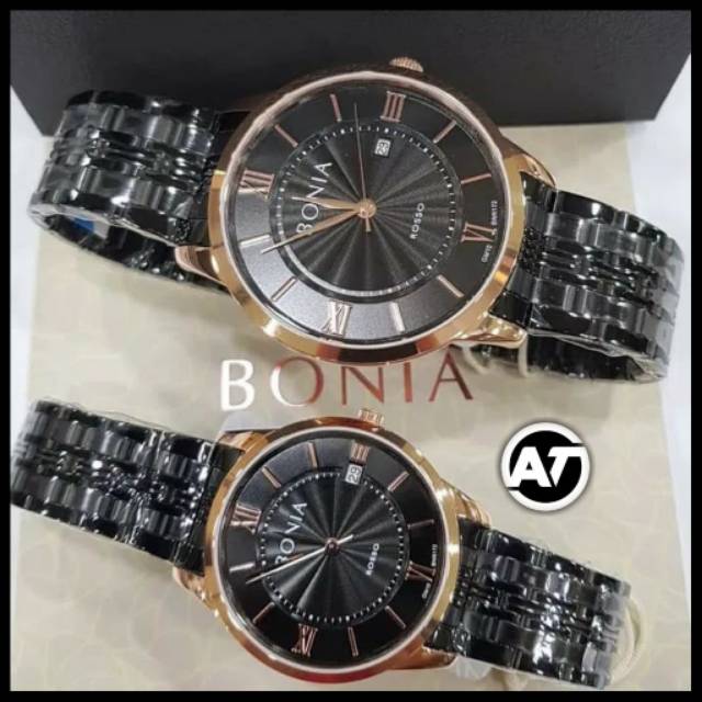 Jam Tangan Couple BONIA Rosso BNR172 Rosegold Black ORIGINAL Garansi Resmi