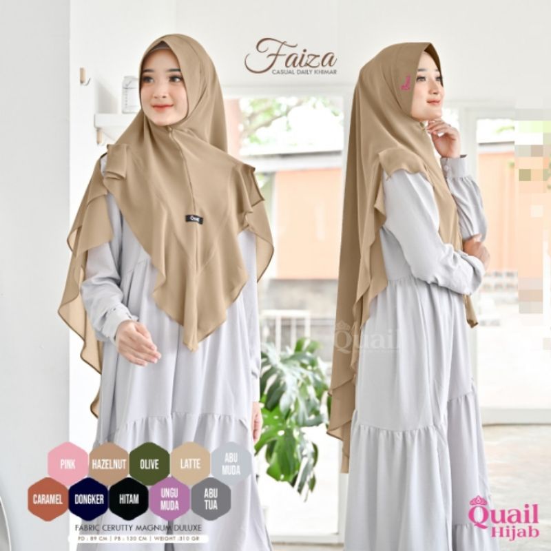 FAIZA QUAIL HIJAB KHIMAR PESTA DAILY KHIMAR HIJAB PREMIUM KHIMAR KONDANGAN