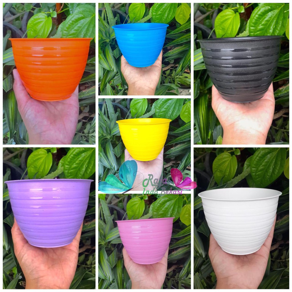 POT TAWON MDN 12 WARNA WARNI POT TAWON 12 cm - POT PLASTIK 12CM VAS BUNGA TAWON BULAT pot tawon 12