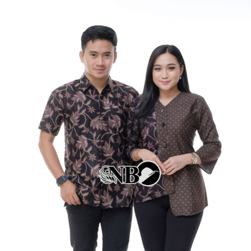 Batik Couple Modern Atasan Blouse Batik Kerja Kantor Wanita Seragam Batik Wanita Dan Pria M L XL XXL