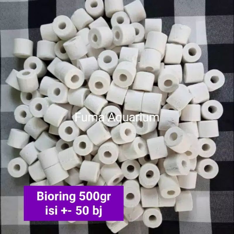 BIORING Keramik Ring Media Filter Kolam Aquarium per 500 gr / 0,5kg (+- 50pcs)