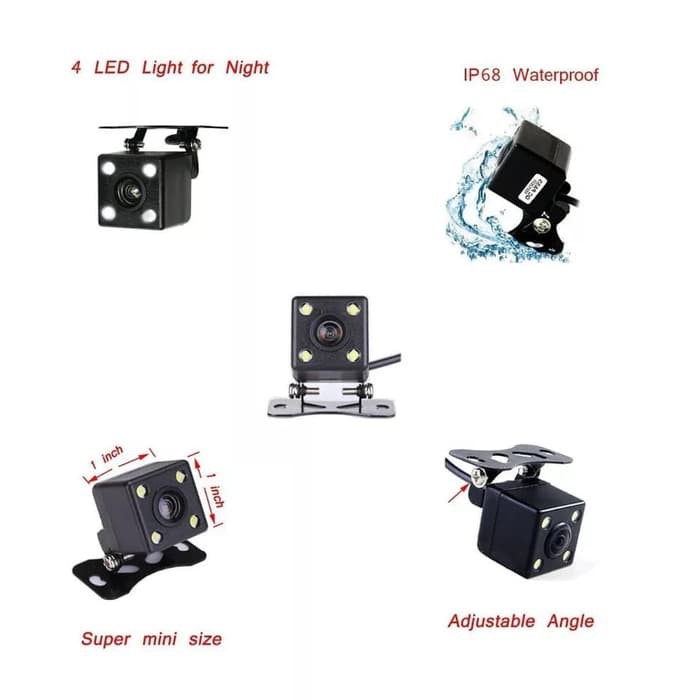 Set Kamera Parkir Mobil Kamera Mundur Car Parking Camera Tahan Air