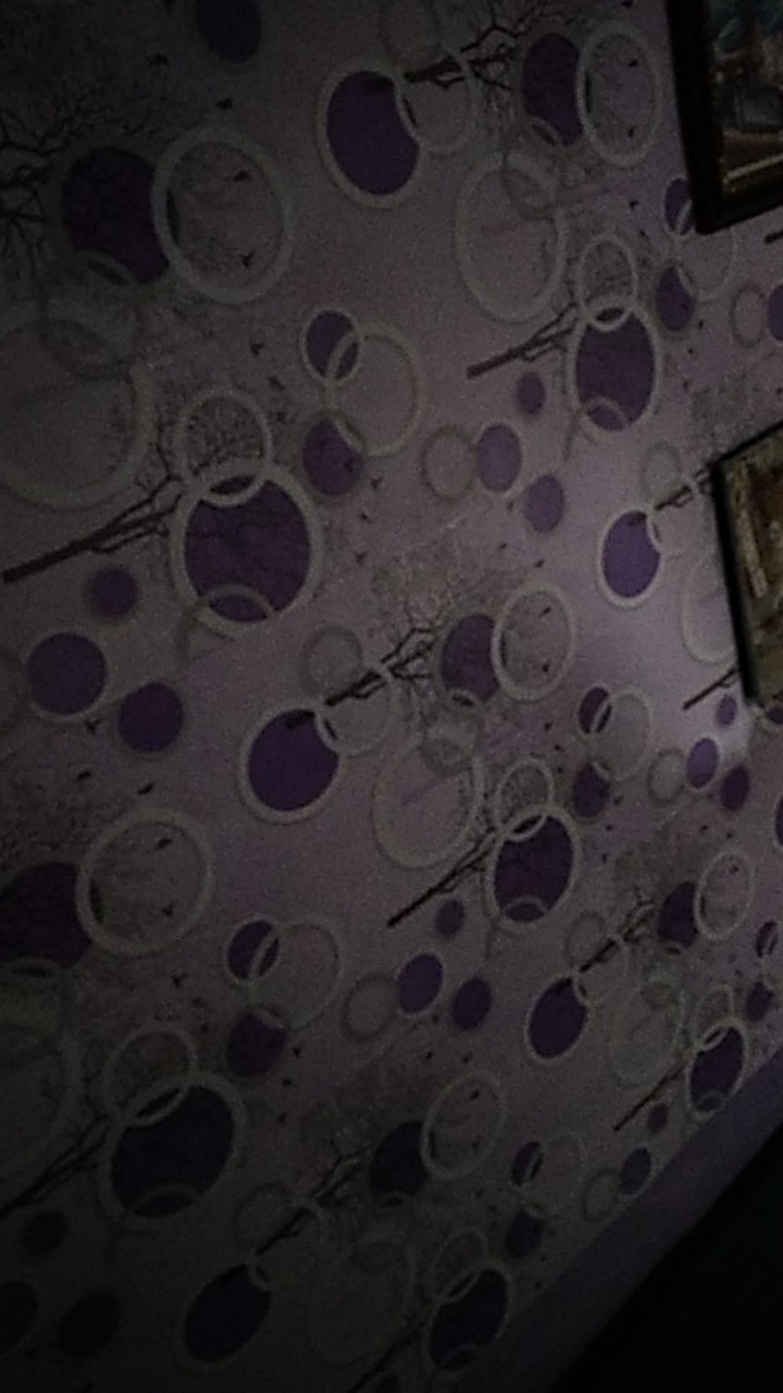 Wallpaper - Walpaper Sticker Dinding Motif Polkadot Ungu Ring - 45cm X 10m - Waterproff Wallpaper