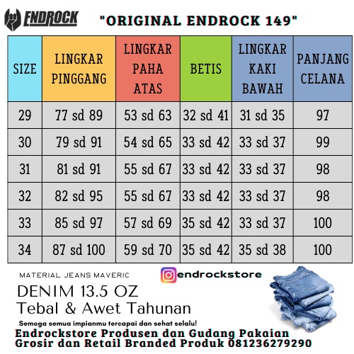 ORIGINAL jeans endrock 149 | Celana jeans pria wash awet tahunan