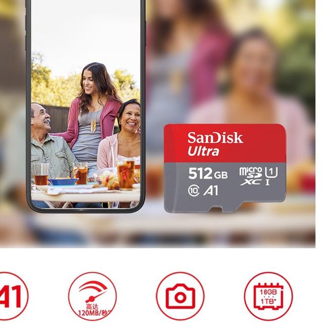 ☊ 100% Original Sandisk Memory Card 8GB/32GB/64GB/128GB/256GB CLASS 10 100Mbps Micro SD Kartu Memori