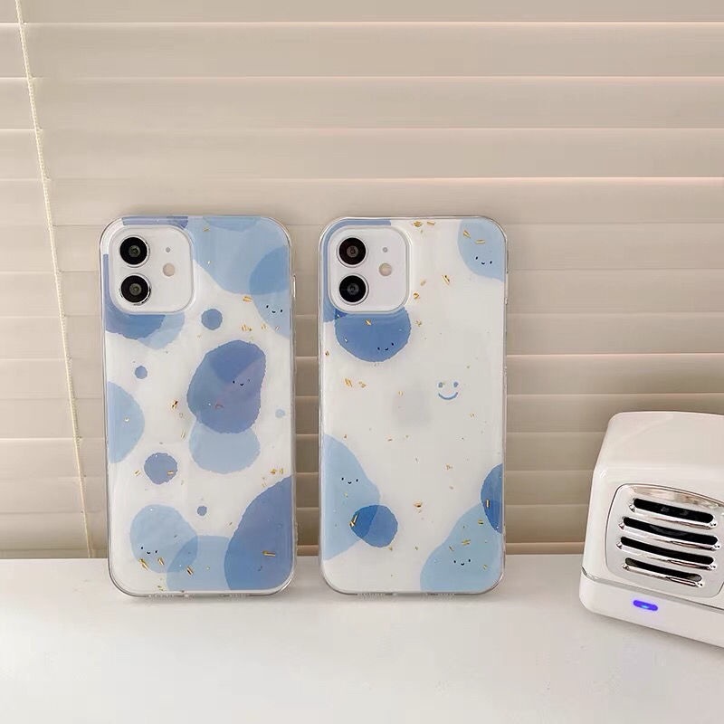 Pola Batu Biru Casing Ponsel IPhone 12 13 11 Pro Max X Xs Max Xr 7 8 Plus Lbxl