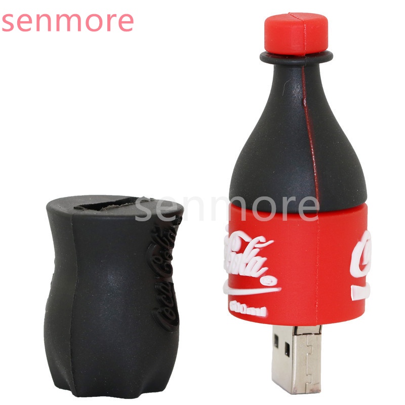 Coke pen drive 128GB 1TB 2TB USB 2.0 Bahan Silikon Dapat Dilepas 1GB 8GB 16GB 32GB 64GB