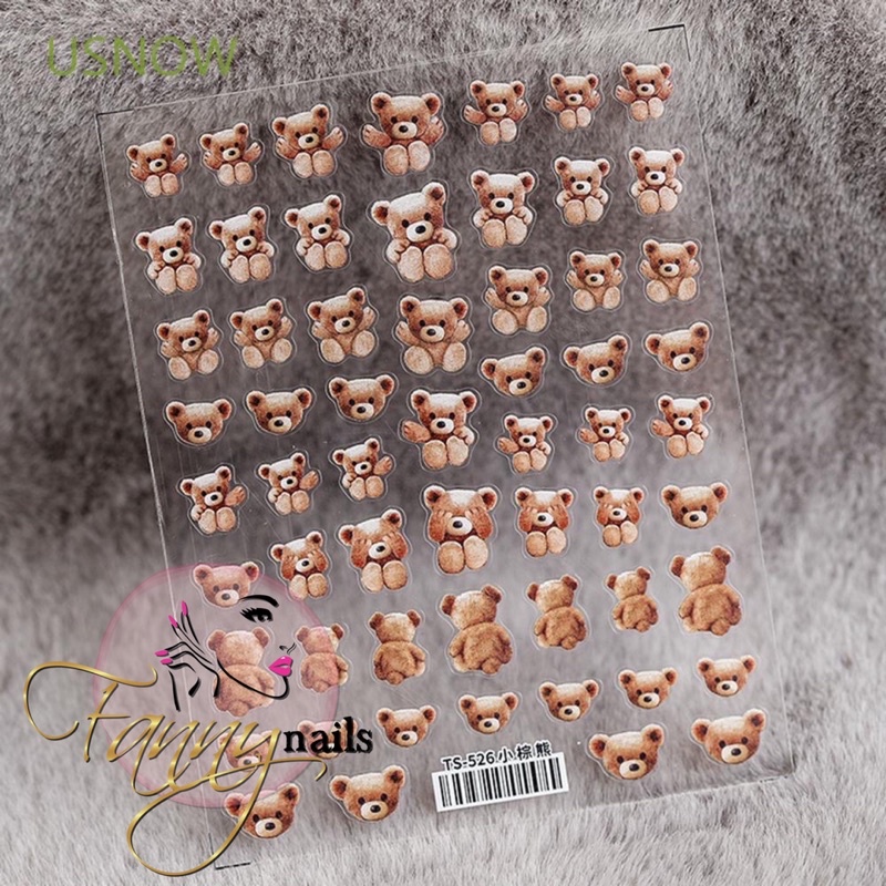 STICKER KUKU BEAR STICKERS PREMIUM 3D 5D STIKER KUKU NAIL STICKER NAILART BERUANG