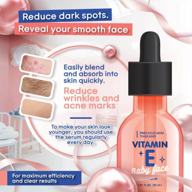 Vitamin E Bright &amp; Glow Baby Face Serum / Serum Wajah / Face Serum / Serum Muka / Pemutih Wajah 30ml