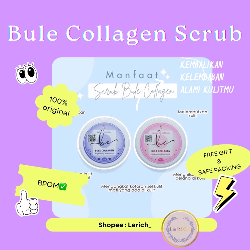 [BUY1GET1GIFT] New Bule Collagen Brightening Body Scrub Kemasan Baru 100gr