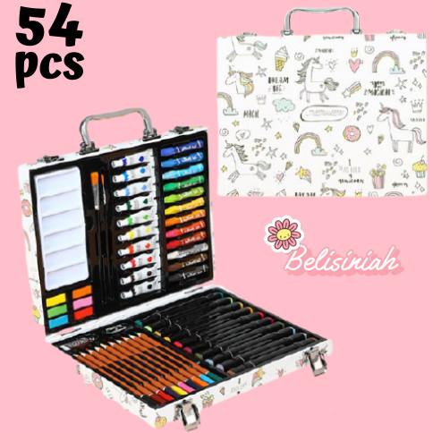 

CRAYON SET / KOPER SET CRAYON MEWARNAI / ALAT LUKIS ANAK 54PCS WHITE