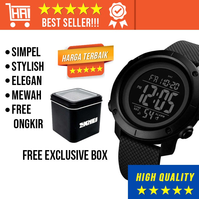 JAM TANGAN DIGITAL PRIA ANTI AIR SPORTY ELEGAN ORIGINAL JAMTANGAN ORI BUNDAR STRAP SILICON COWO JM