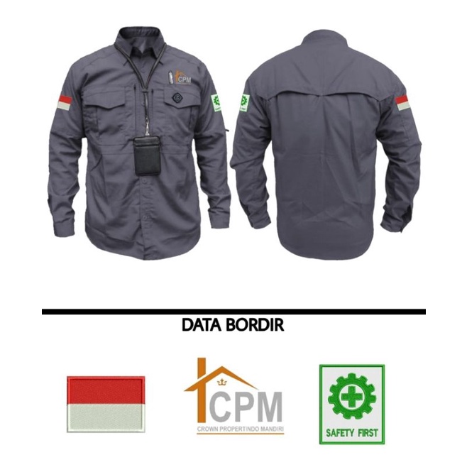 Kemeja rompi tactical plus bordir pria wanita / w-tac panjang / 511 panjang / kitanica / hexagon / rompi