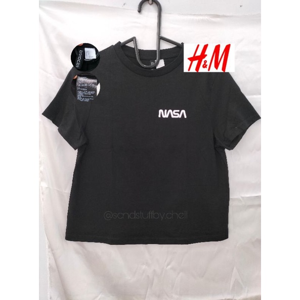 t-shirt NASA crop hnm