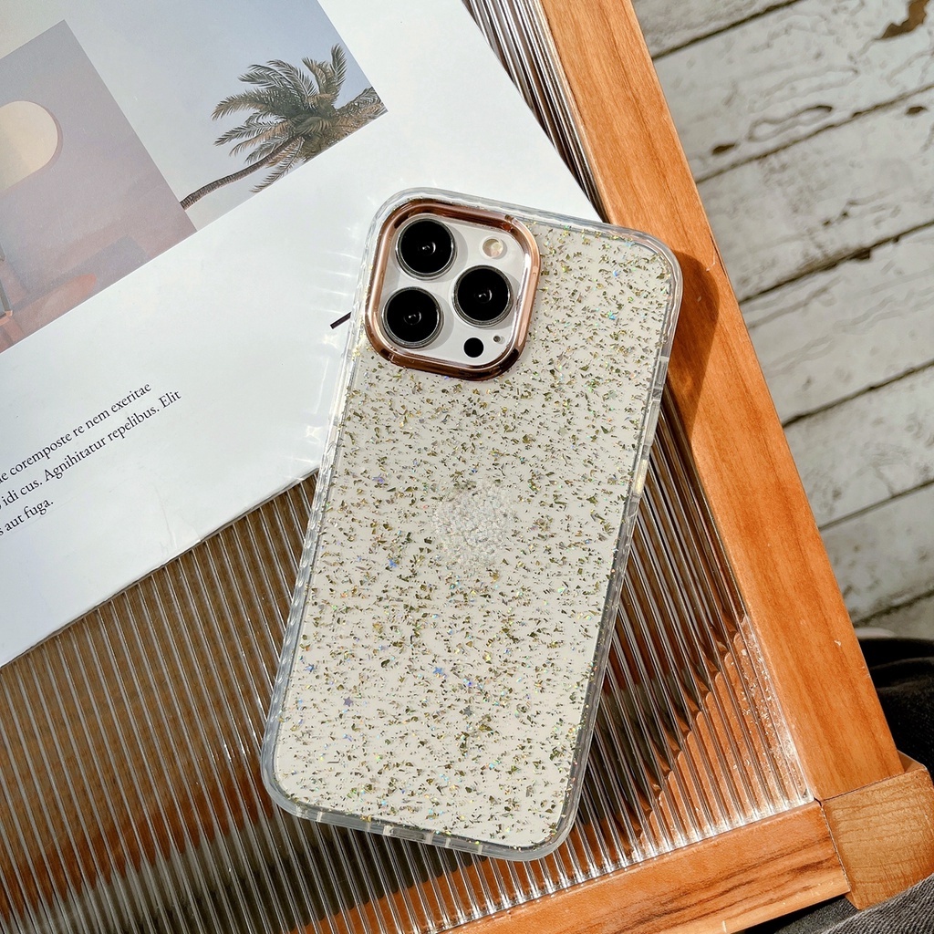 Casing Iphone 11 12 13 Pro MAX X XR XS Shockproof Aksen Glitter Emas