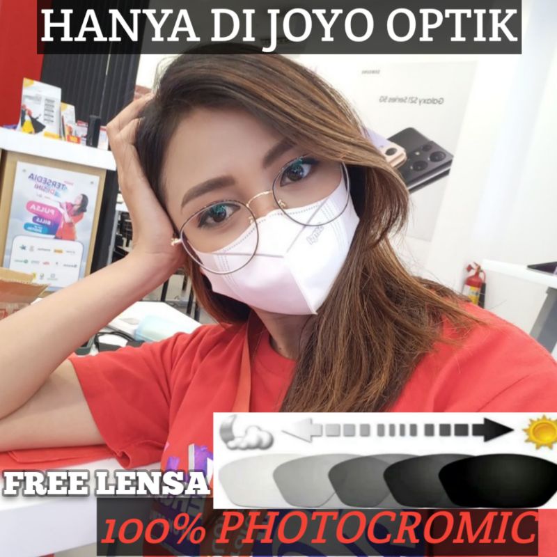 kacamata photocromic frame bulat besar 3260 - New OP minus Normal berubah