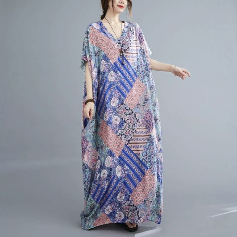 MDLV ~ 91003# Homewear Maxi Dress Maxi Dress Oversize Dress Bigsize Dress Batik Fashion Import