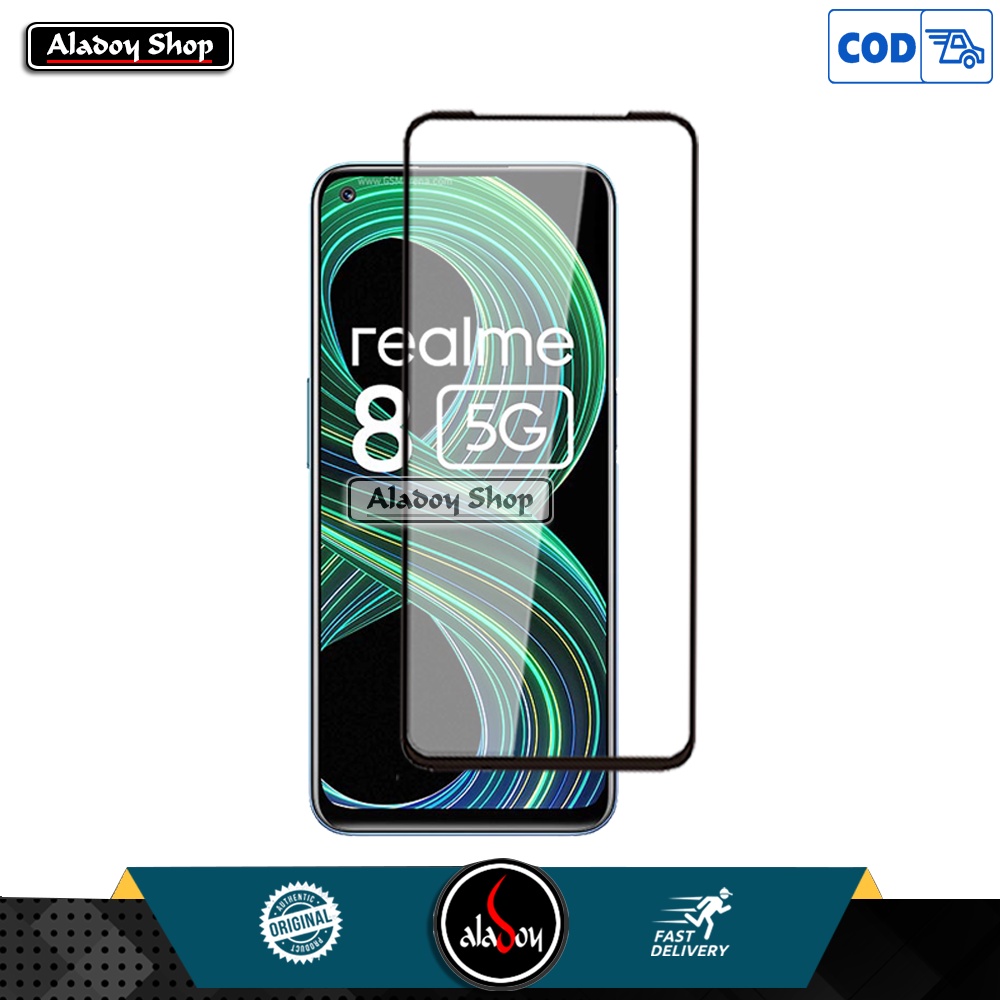 PAKET Case Realme 8 5G 2021 Casing + Tempered Glass Full Layar + Skin Carbon