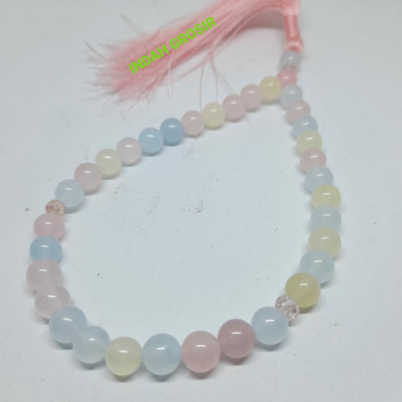 Tasbih Batu Morganet Natural 8mm 99butir Original