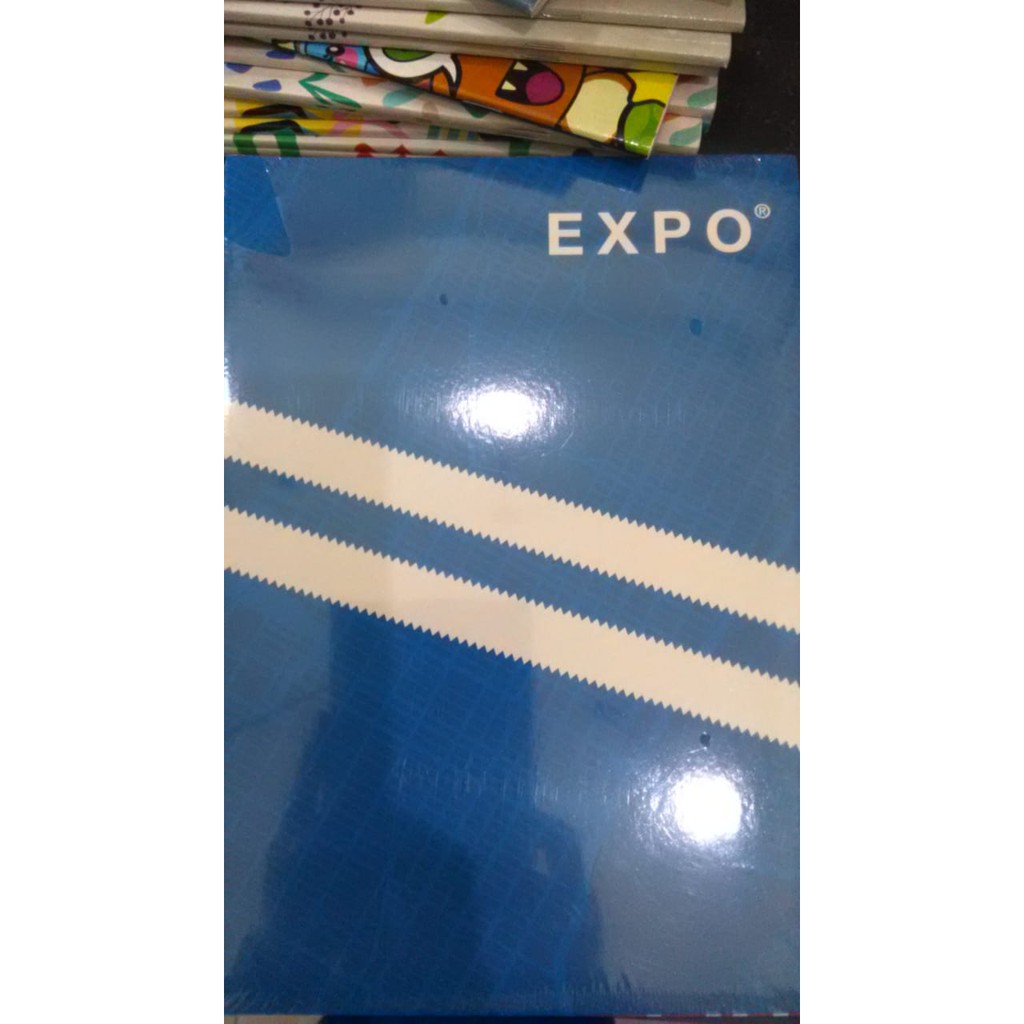 BUKU TULIS BOXY LOCOMOTIF 42 LEMBAR CAMPUS WARNA MOTIF BERGARIS LUSIN ECER GROSIR EXPO NOTEBOOK-Blue White Stripes