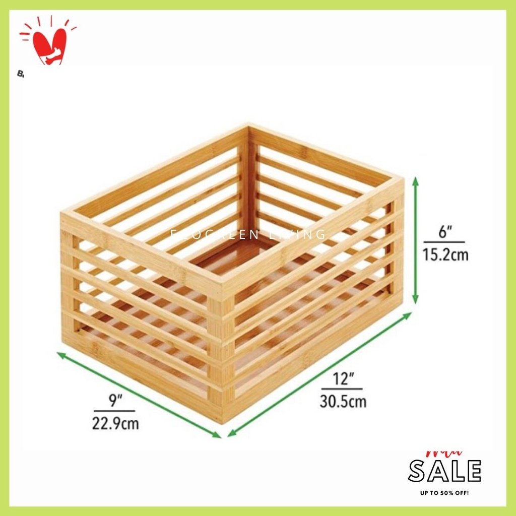 W002 - Box Storage Pine Wood / Kitchen Cabinet Pantry Organizer Bin / Multipurpose box (PINE WOOD)