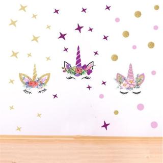 Stiker Dinding dengan Bahan PVC Gambar Unicorn dan Bintang Stiker Dinding dengan Bahan PVC Gambar Unicorn dan Bintang