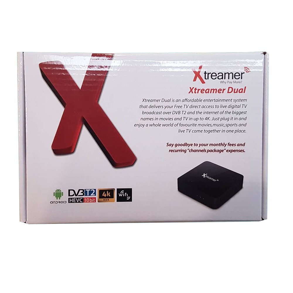 Xtreamer Dual Set Top Box DVB-T2 Media Player Android 9.0 4K