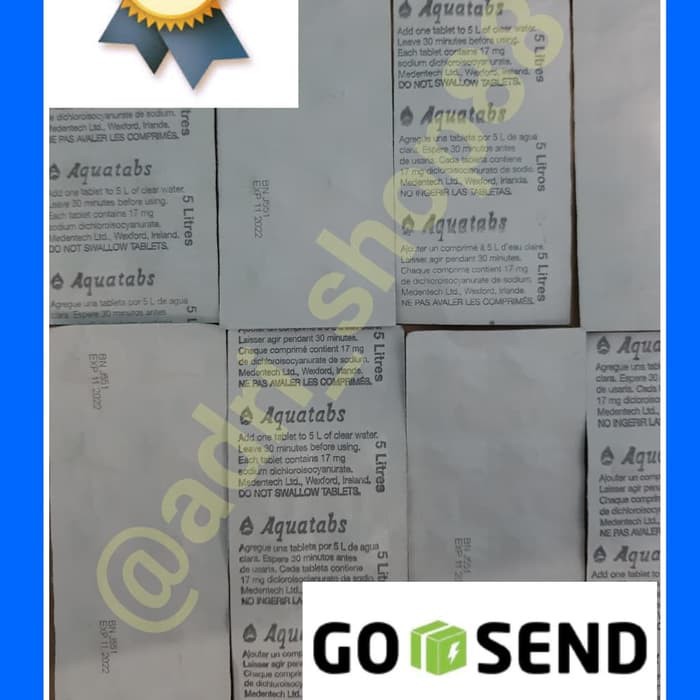Mantul Aquatabs Water Purification 17 mg / Tablet pembunuh Kuman Aquatab