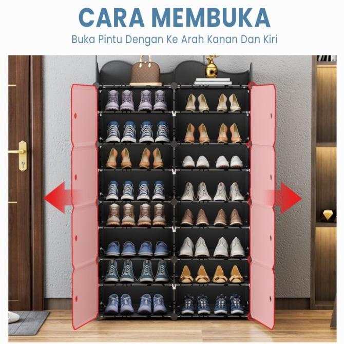 Lemari Rakit/Rak Sepatu Diy Portable Rak Plastik Premium Praktis Nissayho