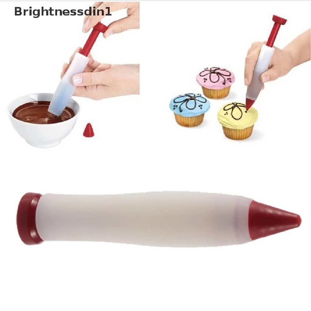 (Brightnessdin1) Pen Icing Piping Bahan Silikon Untuk Dekorasi Kue