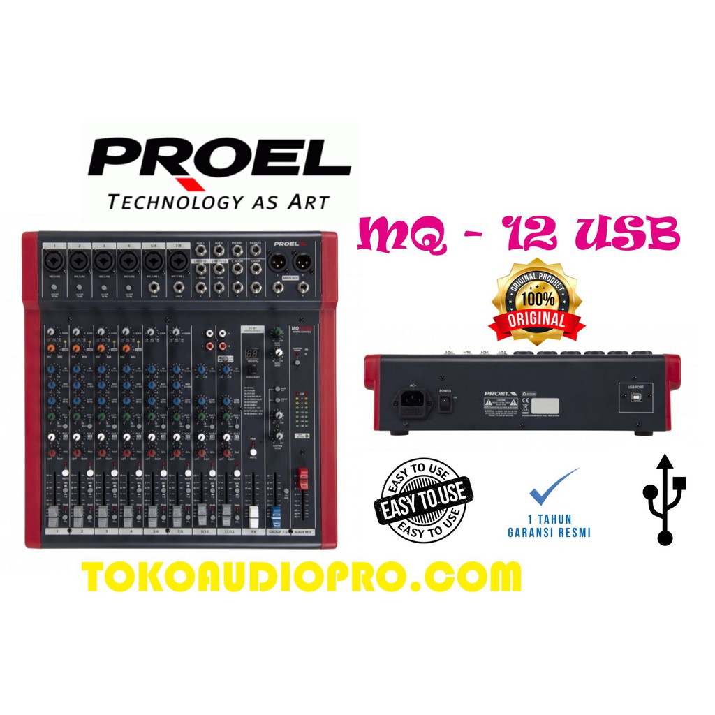 Proel Mq12 Usb Mixer Audio with USB