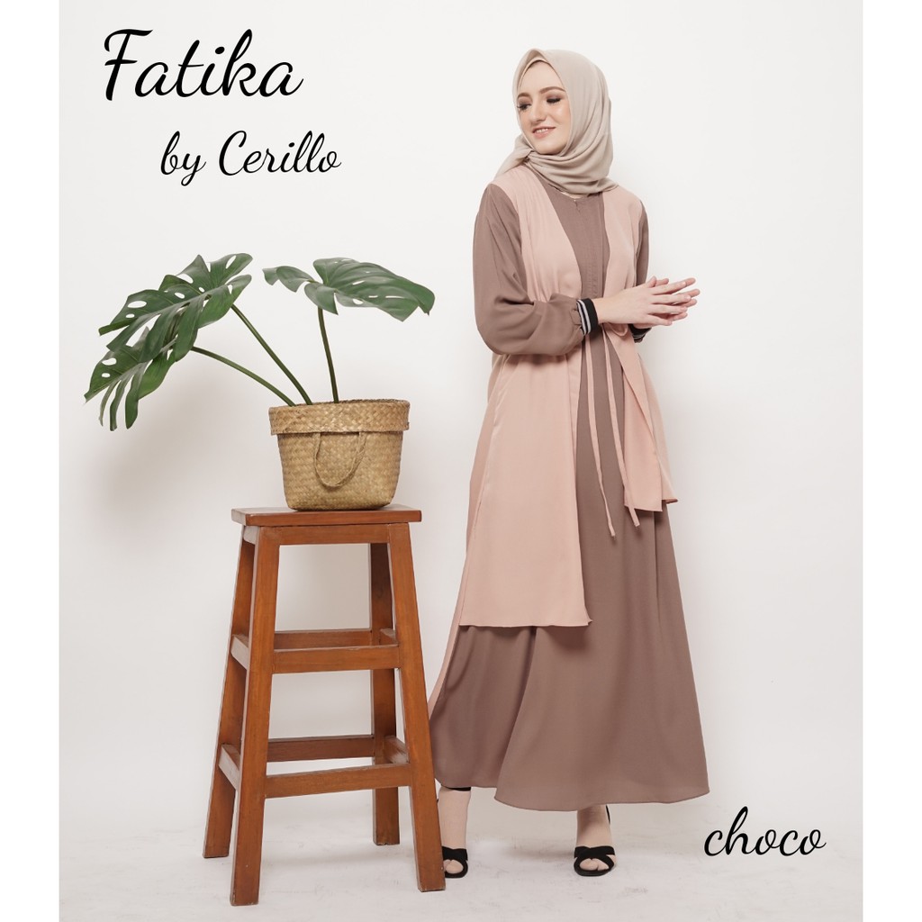 Gamis Syari Dress Pakaian Wanita Fashion Muslim Fatika Terbaru