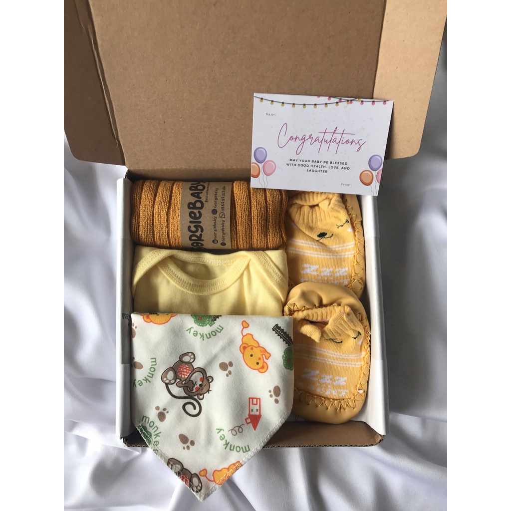 Baby Hampers Set  - Baby Hampers Premium Kado New Born Kado Bayi Paket Hampers Bayi GORGIEBABY-Happy Hampers Kuning