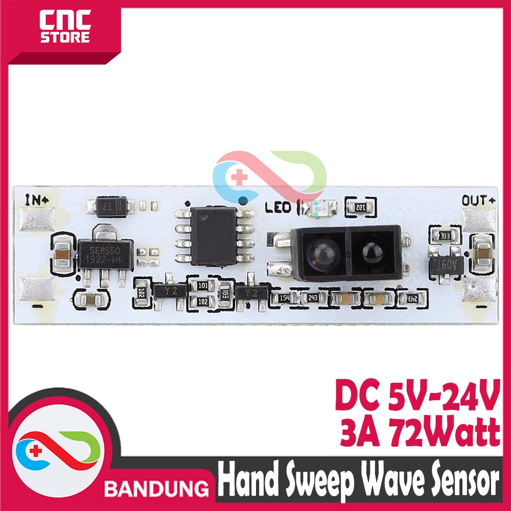 HAND SWEEP WAVE SENSOR SWITCH MODULE 5V 12V 24V 72W