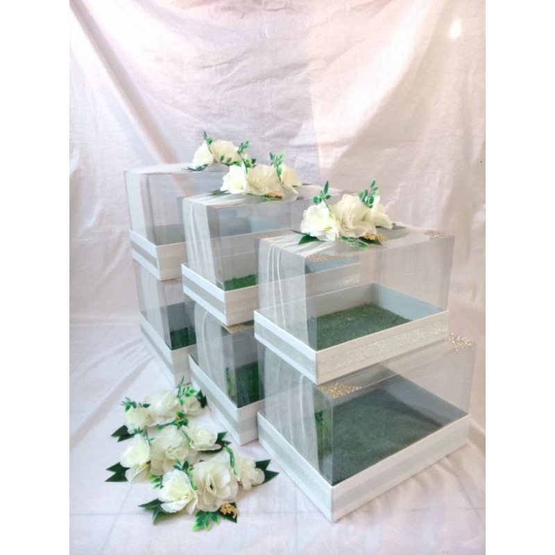 1 set 6 kotak seserahan lengkap hiasan+rumput