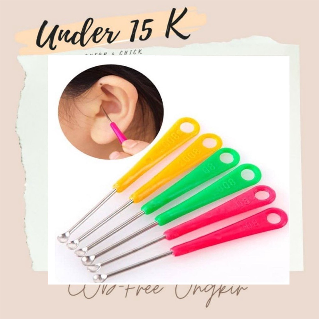 isi 20 pcs - Korek Kuping Stainless – AC 40 – Alat Pembersih Korokan Korek penyedot kotoran Telinga 