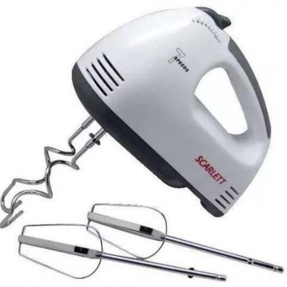 Scarlett Mixer Tangan Listrik 7 Speed Kecepatan Hand Mixer Pengocok Adonan Kue Telur