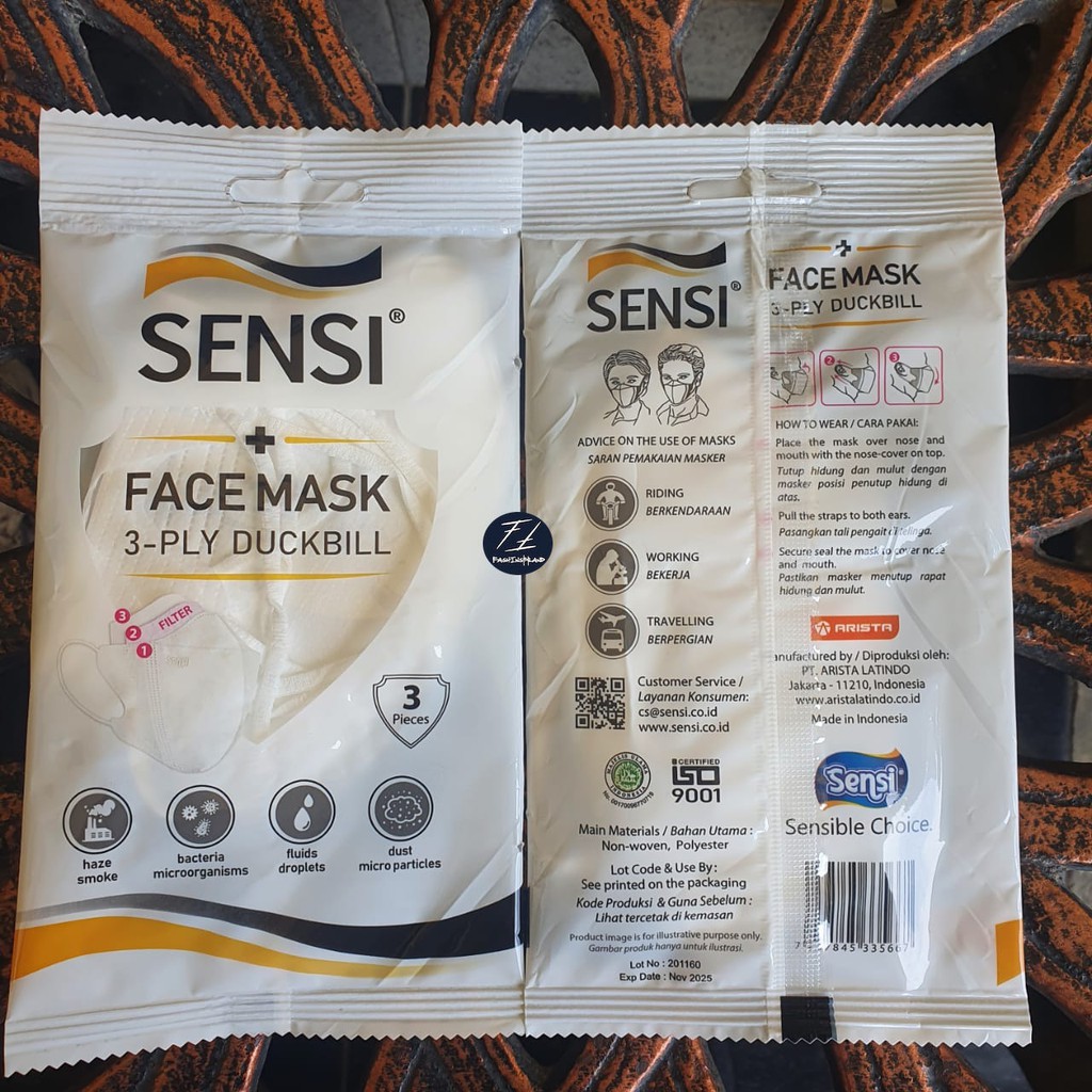 Masker Sensi Duckbill Sachet 3 Ply Non KN95 KF94 Isi 3 ORI BARU SEGEL GARANSI UANG KEMBALI