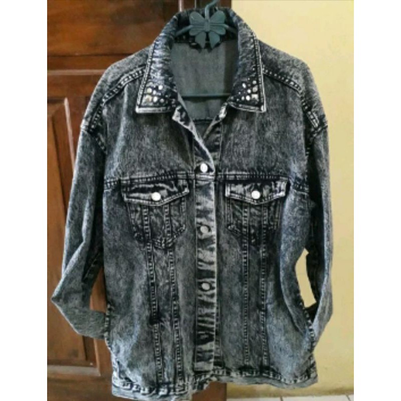 jacket Trucker denim jeans spike punk