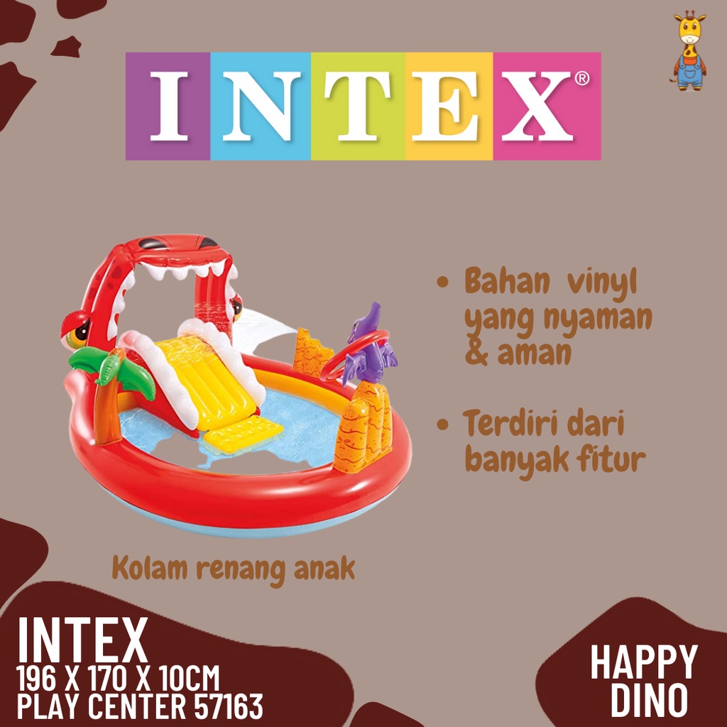 Intex 57163 Happy Dino Play Center 196x170x10cm