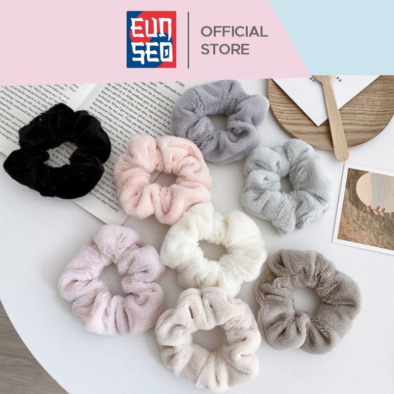 EUNSEO Scrunchie Ikat Rambut Fashion Korea Rabbit Hair Bulu Halus Kunciran Cepol Rambut Premium
