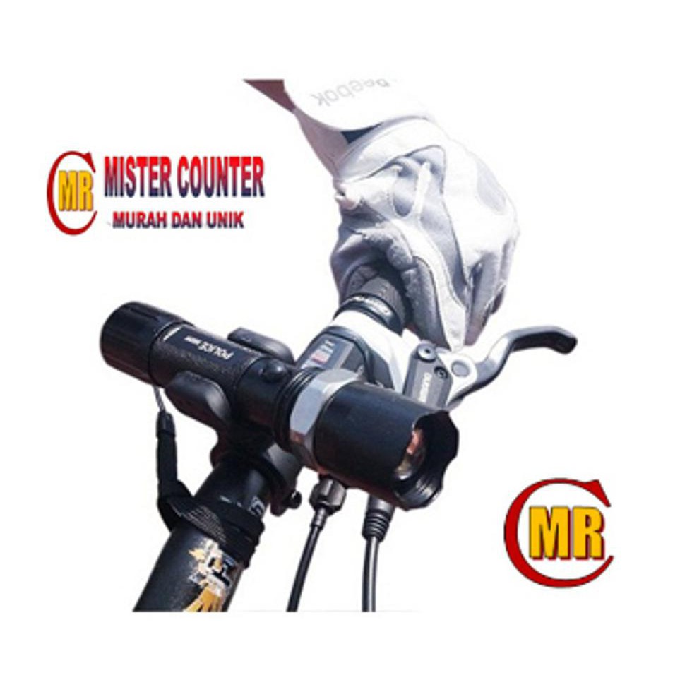 Gratis Ongkir Senter Sepeda + Braket / Senter Swat / Senter Police / Lampu Sepeda / Senter Led /