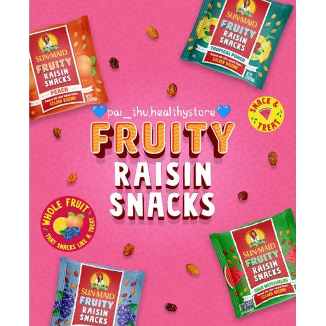 

Sun-Maid Fruity Raisin Snacks- Sour Mixed Berry/ Sour Watermelon (per bungkus)@20gr/pack