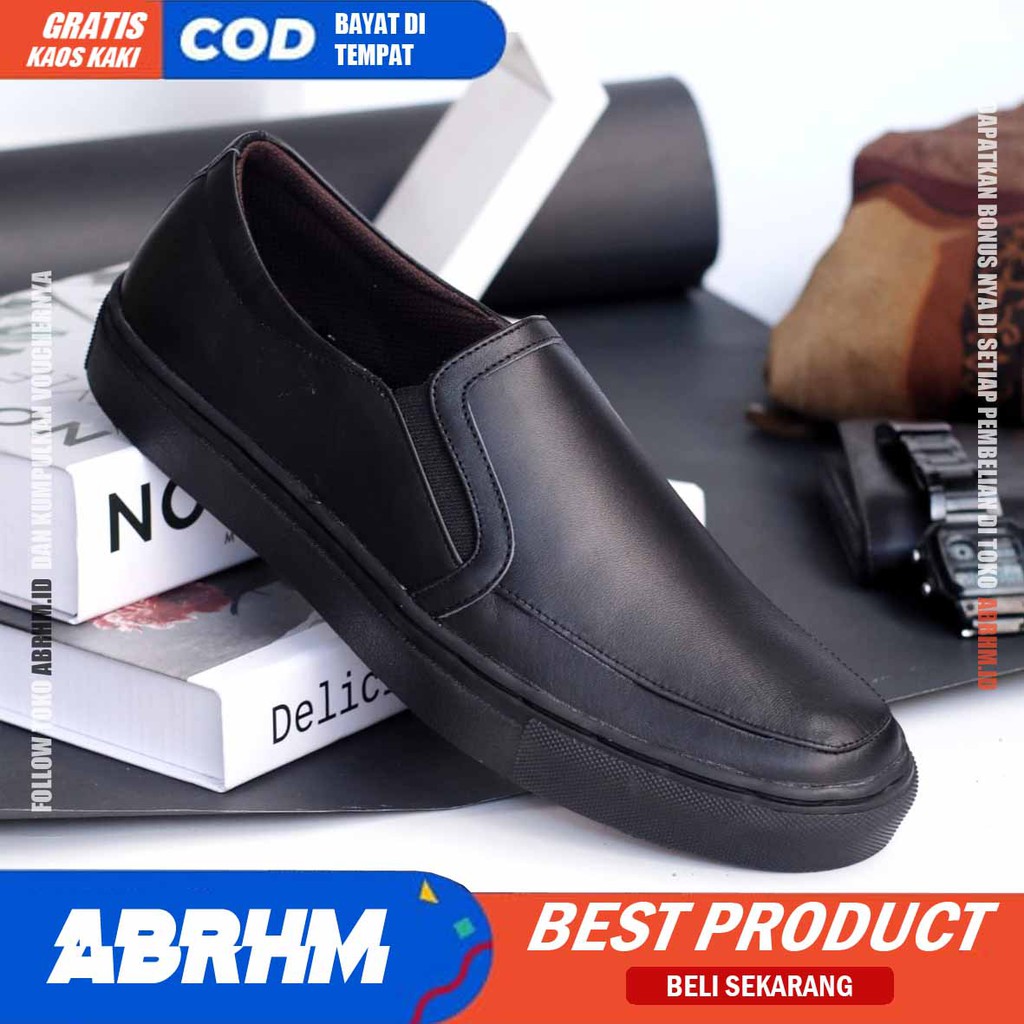 ABRHM x JIMAN Sepatu Kasual Pria Sepatu Kerja Pria Kantor Sepatu Pria Casual Cowok / Cowo Sepatu Casual kekinian Santai Gaya Keren Original Terlaris