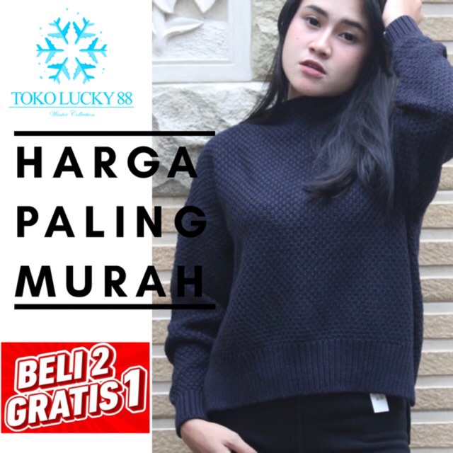 IMPORT Sweater Rajut Wool Musim Dingin Infinity Baju Winter Nora