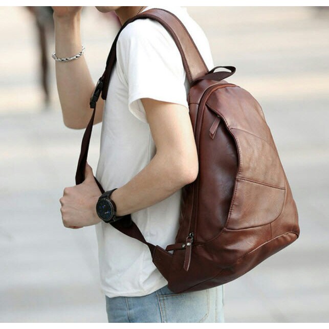 Tas Selempang Pria Kulit Sintetis Import