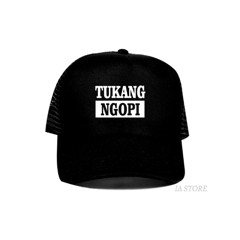 Topi Trucker Jaring Custom Tukang Ngopi