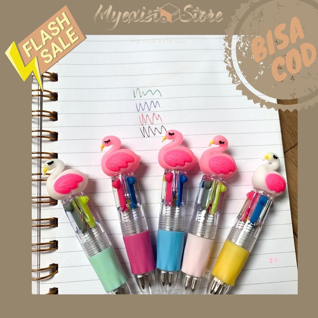 

Pulpen mekanik cantik 4 Warna Flamingo Pulpen 4 Warna Flamingo Pena pen Ballpoint kado unik pena warna warni -IVN100