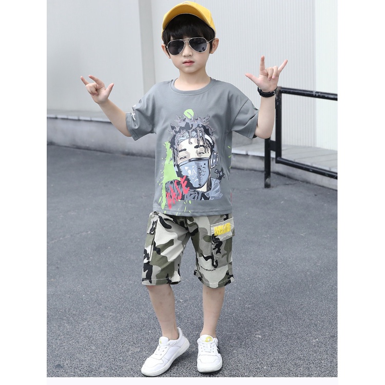 Baju Anak Laki Laki Setelan Remaja Fashion Boyset  Army JITSU Teenager Korean Style Import-6